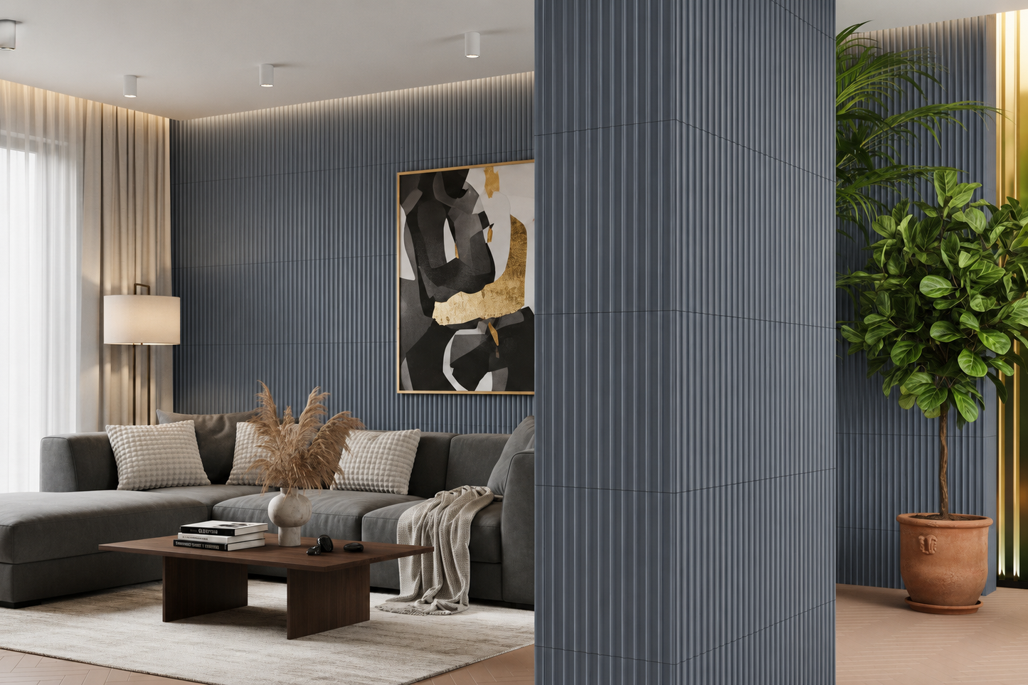 Quintessenza Marea Alta-Marea Blue | Ceramic | 75x300x8-13mm | Matt