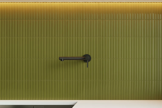Senio Lapis Verde Oliva | Ceramic | 200x300mm | Crackle Gloss / Ribbed