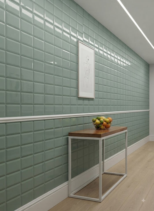 Equipe - Metro jade bevelled 21288 | Ceramic | 75x150x9mm | Gloss