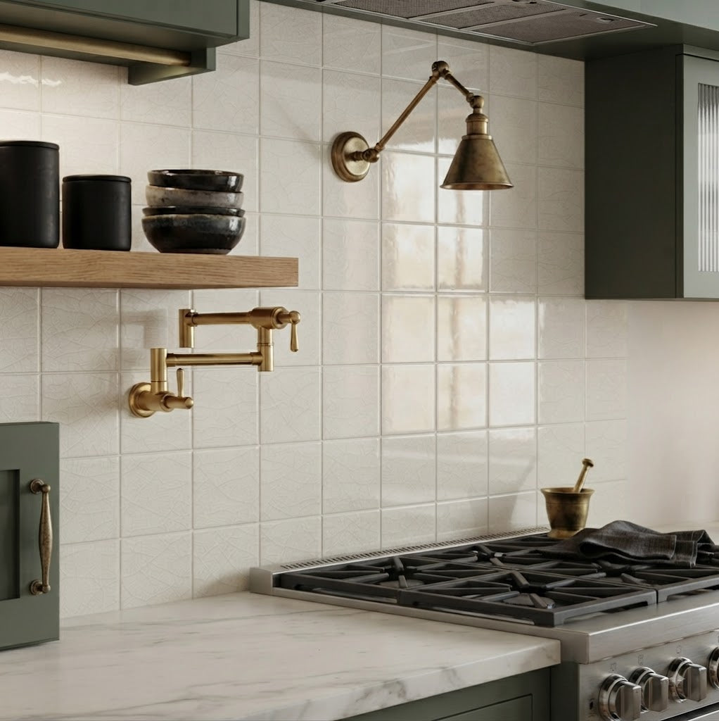 Adex - Modernista Blanco Crackle ADMO1015 | Ceramic | 150x150x6.5mm | Gloss