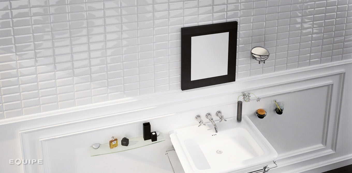 Equipe - Metro White Bevelled | Ceramic | 75x150mm | Gloss