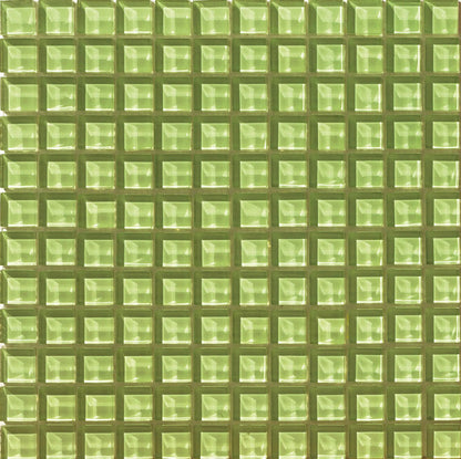 Divetro Verde | Glass | 23x23x8mm on 300x300mm mesh | Gloss