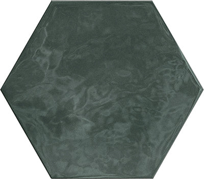 Terratinta Hexa Wall Green Echo | Ceramic | 38x43x4mm on a 316x316mm mesh | Gloss