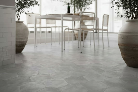 Equipe - Urban silver hexagon | Porcelain | 292x254x9mm | Natural